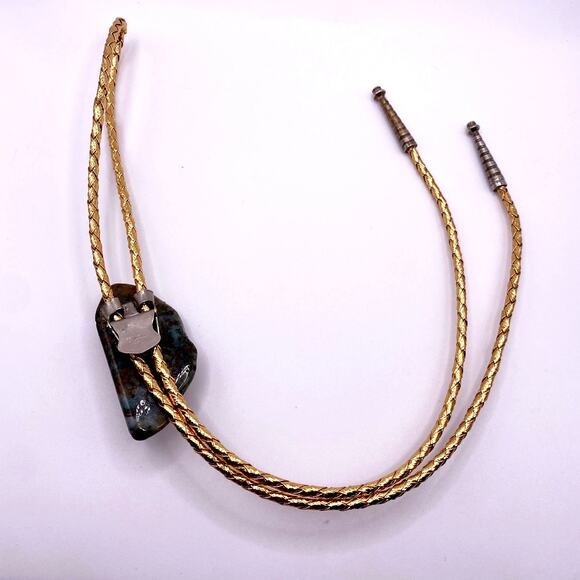 Vntg Bennett Native AmericanDesigner Bolo Tie Agate Large Stone and Claw 34” - Picture 8 of 10